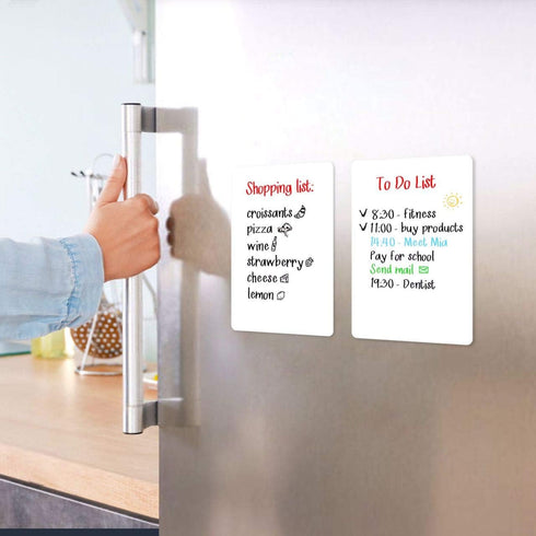 Small Magnetic Whiteboard for Fridge 5.5x8 in - Dry Erase Board for Refrigerator - Small Magnetic List for Frig - Magnetic White Board Sheet - Fridge List Magnet - Magnetic Grocery Shoping List by JUZARI