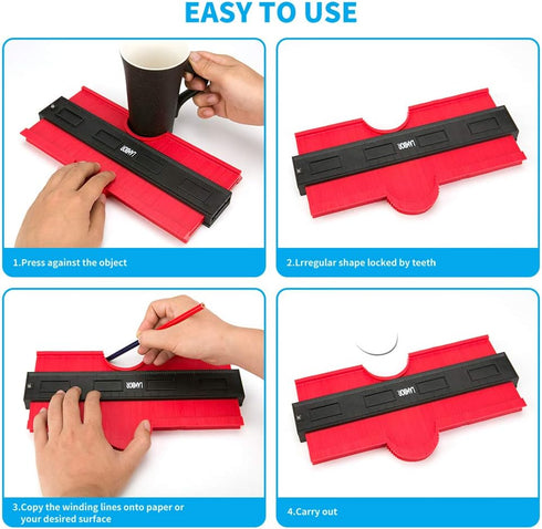Contour Gauge 10 Inch, Widen Plastic Profile Duplicator for Irregular Shapes