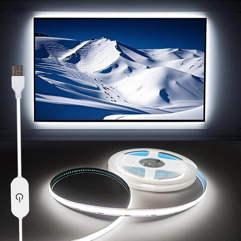 ZSLAIFU A 5V USB LED Light Strip, COB LED Strip Lights, White
