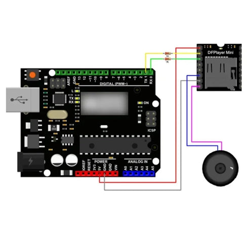 DPALGKVTZ MP3 MP3 Mini Player Module TF Card U Disk Mini Player Audio Module Board IO/Serial Port/AD for DIY Kit