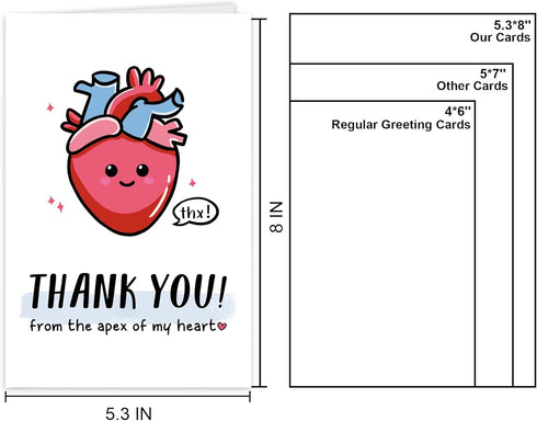 GVMGVM Cute Thank You Card for Heart Surgeon, Funny Thank You Card for Doctor Nurse Medical Staff, Humorous