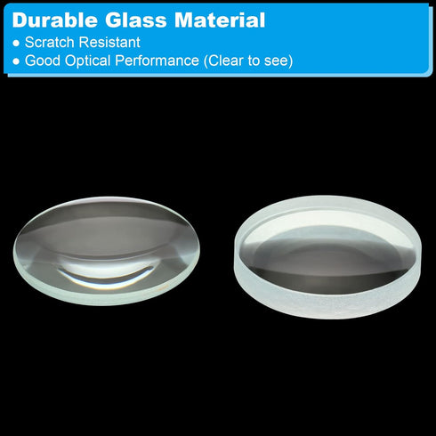 PATIKIL 0.4" (10mm) Focal Length Double Convex and Concave Lens Set for Physics Experiment Classroom, Clear