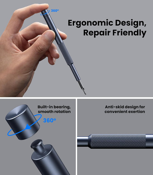 AXTH 25-in-1 Set, Small Precision Screwdriver Professional Magnetic Mini Repair Tool Kit for Phone, Computer, Watch