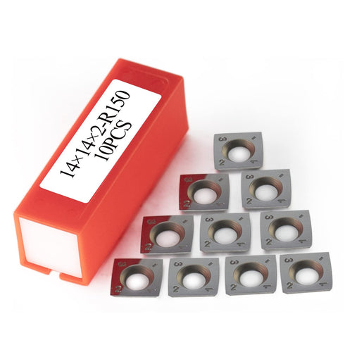 14mm Square Carbide Inserts Cutters Knives Blades, Radius 14 14 2.0mm-R150-30 for Woodworking Planer Cutter Head