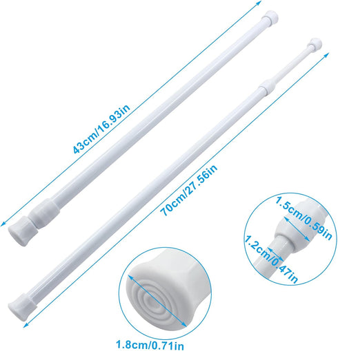 Waziaqoc 4 Pack 17-27.6 Inch Window Security Bar, Extendable Tension Rods for Bathroom Cupboards, Enhanced Safety