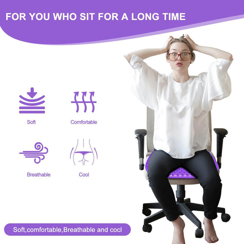 TONINT (18" 17") Large Gel Seat Cushion for Long Sitting with Non-Slip Cover, Soft & Breathable, Seat Cushion