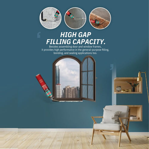 Akfix 805 Gap Filler Expanding Foam Sealant, 12 Oz. Waterproof Spray Foam for Windows and Doors