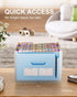 ThinkTex Accordion File Organizer, 26 Pockets Expanding File Folders, Monthly Bill Receipt Organizer, Blue