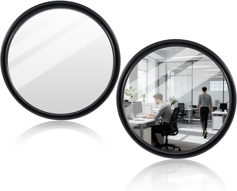 FdcZeyxior 2 Pcs Office Desk Cubicle Mirror, 2.2" Wide Angle Convex Rear View