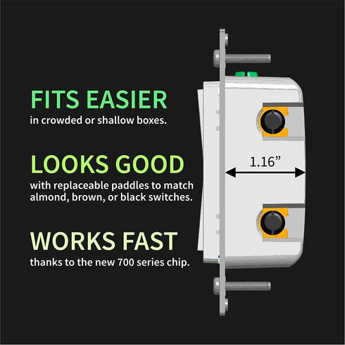 Zooz 800 Series Z-Wave Long Range S2 Dimmer Switch ZEN77, White, Simple 3-Way and 4-Way Solution, Z-Wave Hub Required