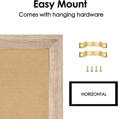 Magnetic Weekly Dry Erase White Board and Cork Board, Rustic Brown Wood Frame for Home Office and Wall Decor