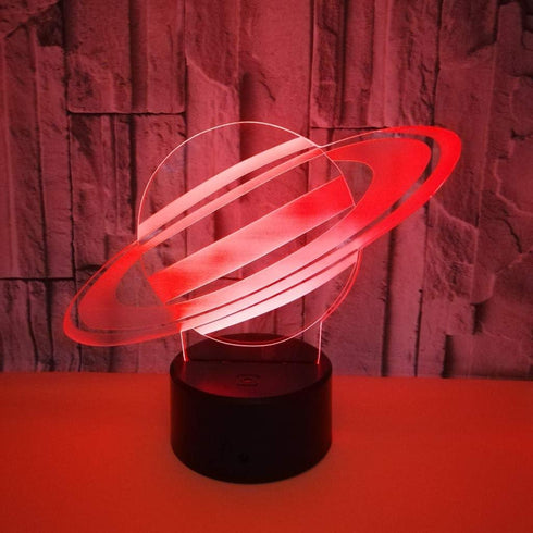 MOUDOAUER 3D 7 Planet Saturn Acrylic Night Light Color Change LED Desk Lamp Touch Decor US