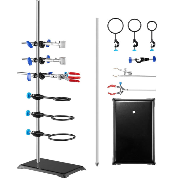 VEVOR Lab Stand Support Set, Steel Lab Stand 23.6" Rod with 8.3" x 5.7" Cast Iron Base