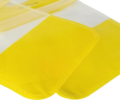 (100, 6.30 inch 9.45 inch) Clear Window Half Yellow Plastic Resealable Bags with Butterfly Hang Hole for Jewelry