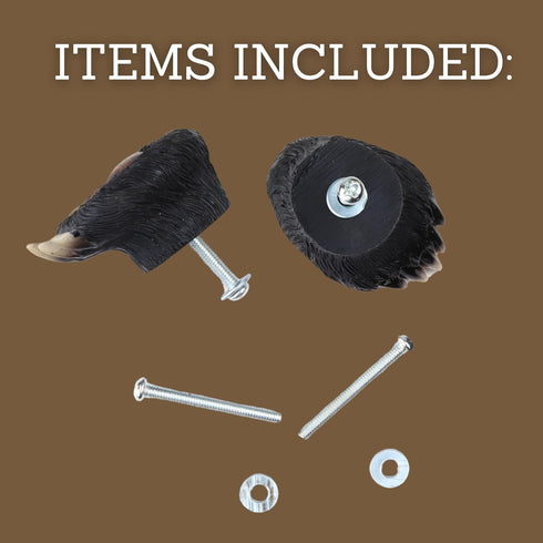 Needzo Black Bear Paw Drawer Knob Pulls, Rustic Cabin Accessory for Cabinets, Pack of 2