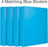 Oxford 3 Ring Binders, Durable 1 Inch D Rings for School and Office, ClearVue Presentation Binder, Blue, 4PK