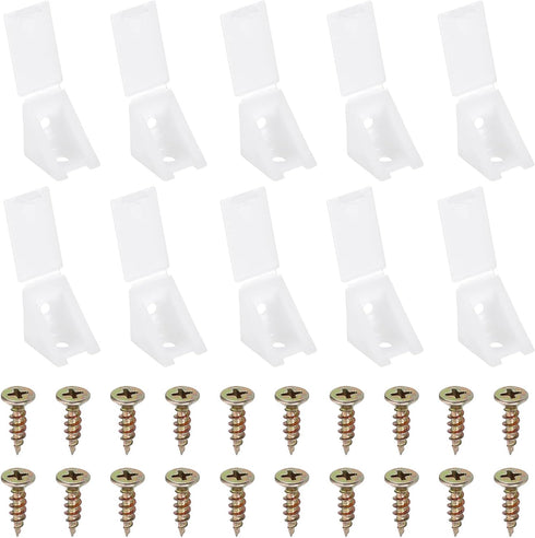 PATIKIL 0.8"x0.8"x0.7" Plastic Corner Braces, 50 Pcs L-Shape Shelf Support Corner Brace