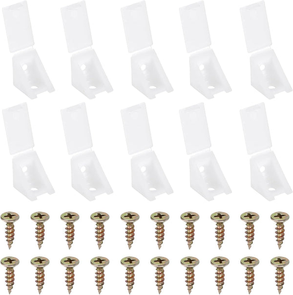 PATIKIL 0.8"x0.8"x0.7" Plastic Corner Braces, 50 Pcs L-Shape Shelf Support Corner Brace