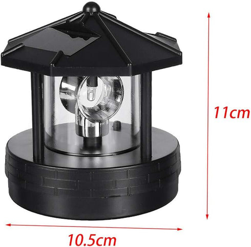WDFS 11x10.5 cm, Lighthouse, Solar Powered LED Rotating, Waterproof, Outdoor Decorative Light for Garden, Yard, Patio