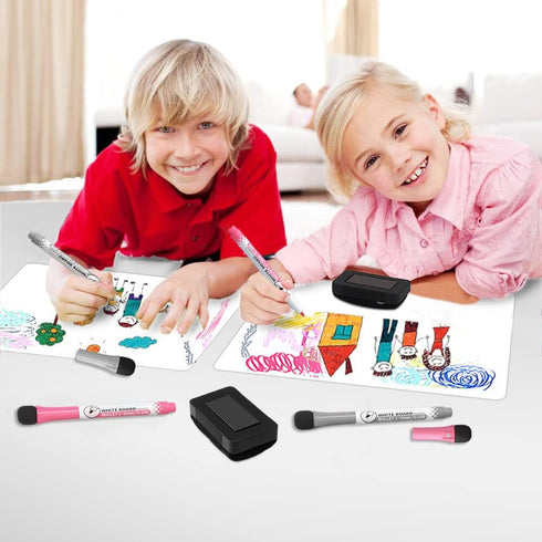 Magnetic Dry Erase Board Fridge Sheet, 17x11"- Flexible White Board for Home Kitchen Memo, 2 Marker Pens and Eraser