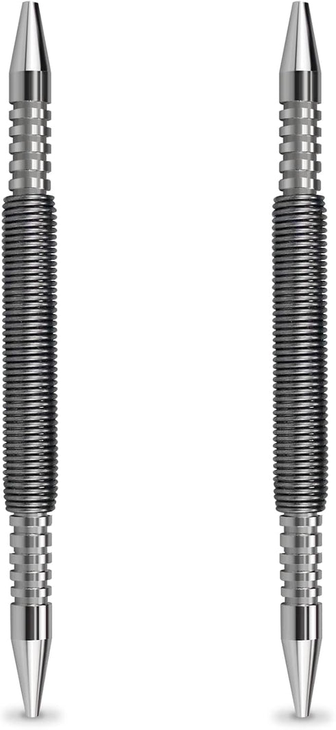 2 Pcs Dual Head Nail Setter, 3/32 and 1/8 Spring Loaded Nail Set Hammerless Double Ended Nail Punch Tool.