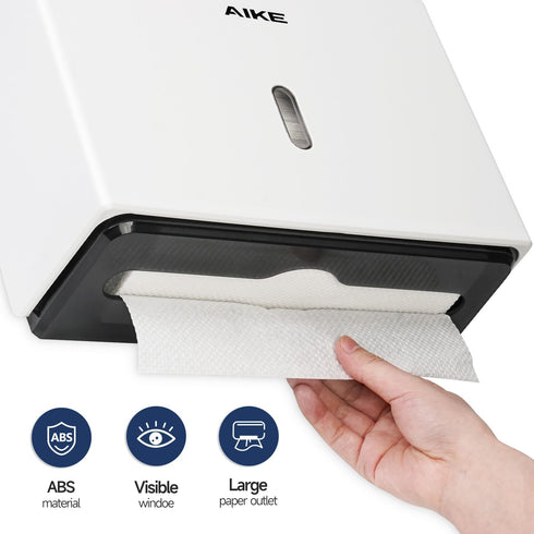 200 10"x3.1" AIKE Sheets Wall Mount Paper Towel Dispenser with Clear Window.Fit Multifold Paper Folded Size