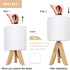 HAITRAL Small Bedside Table Lamp - Wooden Tripod Nightstand Lamp for Bedroom, Living Room, Office, Farmhouse, Home