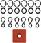 1/2" & 3/8" Impact Wrench Retainer Rings with O-Ring, Electric/Pneumatic Wrench, 6+6/Sets, Black