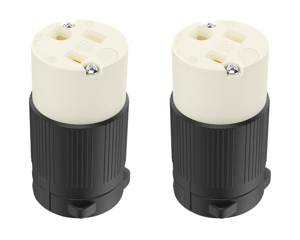 UL Listed 15 Amp NEMA 5-15R Female Electrical Outlet Drop Cord Extension Cord Ends Replacement 2-Pack