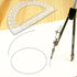 Tdfronien Set, 6 Inch 180 Students Geometry Math Drawing Compass and Transparent Swing arm Protractor Degree Math