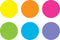 Spot On Dry Erase Desktop Writing Spots, Bright Circles 7" (Model: TCR77551)