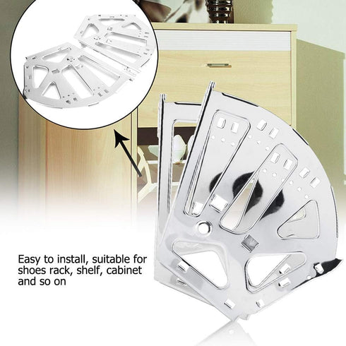 2pcs 3-Layer Heavy Duty Furniture Hinge Replacement Cabinet Hinges for Shoe Rack Wardrobe Kitchen Living Room Drawers