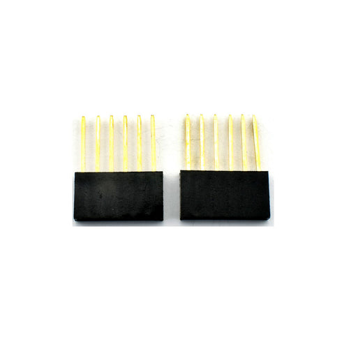 ZYAMY 30pcs 2.54mm 6Pin 8Pin 10Pin Female Socket Pin Header Strip Kit, Single Row Straight, 11mm Long Needle Stackable