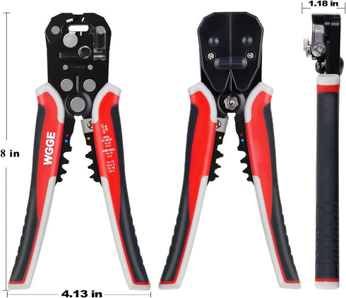 WGGE WG-014 Self-Adjusting Insulation Wire Stripper, 3 in 1 Automatic Tool for AWG 10-24