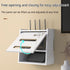 Haiansan Wooden Router Shelf Wall Mount WiFi Router Storage Box, Modem Rack Power Strip Cable Management Hider