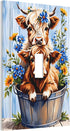 HTSAHKV 3 5 Inch Cute Highland Cow Wall Plate Light Switch Cover Single Gang Outlet Faceplate Print Plate Cover X