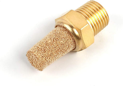 SNS PST-N01 Male Thread 1/8 NPT Brass Pneumatic Exhaust Muffler Silencer, 10 PCS Per Pack