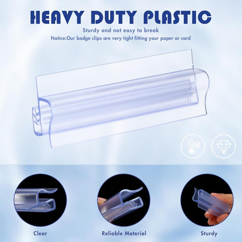 ReliThick 50 Pcs Slatwall Sign Holder PVC Wall Mount Sign Holders Flush Signage Card Grip for Slatwall Panels