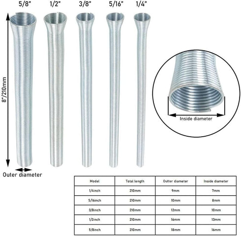 Pack of 5 Copper Pipe Tube Expander & Spring Tube Bender Set for Manual Refrigeration Hand Expanding Tool
