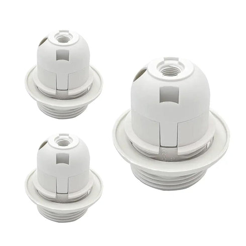 E26 E27 Light Socket,Plastic Threaded Medium Base Lamp Holder with Shade Ring,E26