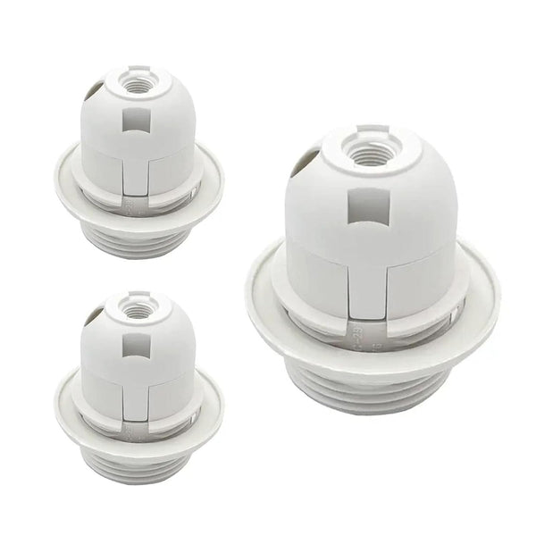 E26 E27 Light Socket,Plastic Threaded Medium Base Lamp Holder with Shade Ring,E26