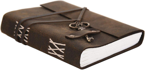 Large Writing Notebook of Shadows - TUZECH Handmade Leather Journal for Women & Men, 7 by 5 Inches (Brown)