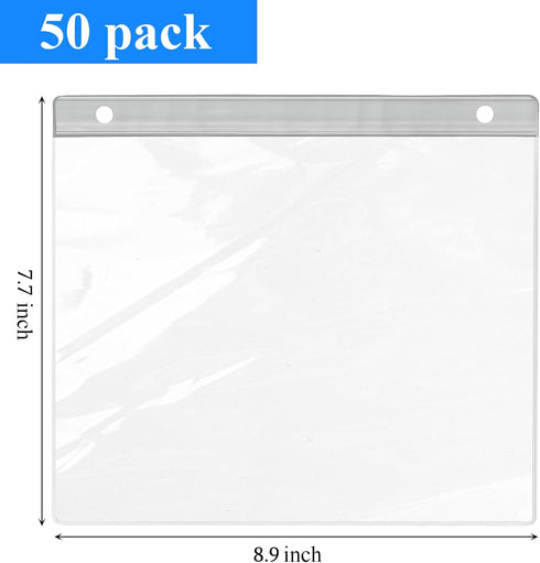 50 Pack Yarlung Race Bib Display Vinyl Protector Sheets, Clear Running Race Bib Holder Sleeves for Runners Players