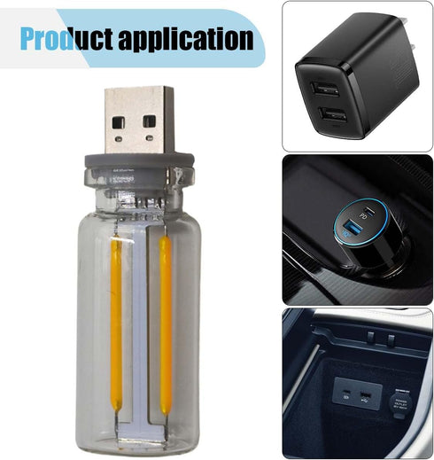 KITUREK USB LED Car Interior Atmosphere Light, Plug-in USB Automotive Ambient Lighting Retro Car Lamps, Mini LED Car