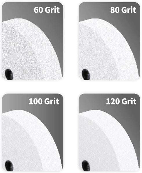 POWERTEC 15513 Bench and Pedestal Grinding Wheels, 8 Inch x 1 Inch, 100 Grit, White Aluminum Oxide Bench Grinder Wheel