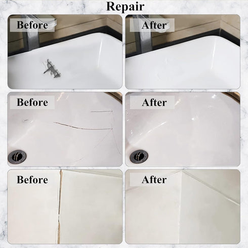 Tub, Tile and Shower Repair Kit (Color Match), Hupeyna Porcelain Repair Kit for Chips, Dents, Cracks