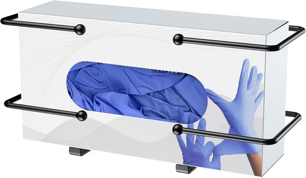 Glove Box Dispenser Wall Mount, Black Glove Holder Organizer for Disposable Glove Box & Tissue Box