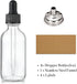 AOZITA Set of 4, 1 oz Clear Eye Dropper Bottles with 1 Stainless Steel Funnels & 4 Labels - Black Caps 30ml Thick Glass Tincture Bottles - Leakproof Essential Oils Bottle for Storage and Travel by AOZITA