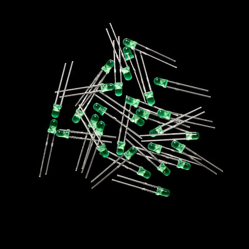 OWOFYDR 100pcs 3mm 3V 20mA) Bulb Green LED Diode Lights diffused lamp (Color Lens Round DC Bright Lighting Lamps