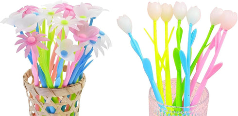 YYaaloa 20PCS Color Changing Rose Flower Pens, Novelty Fun Gel Ink Pen for Birthday Party Favors